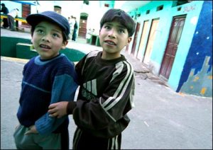 Children living in the Bolivian jails.